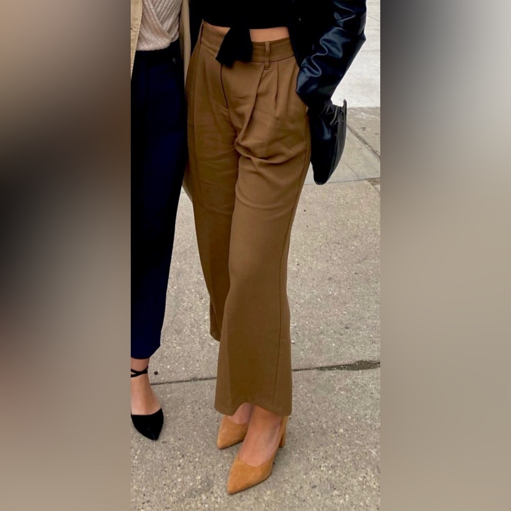 OAK + FORT Brown Wide Leg Pants